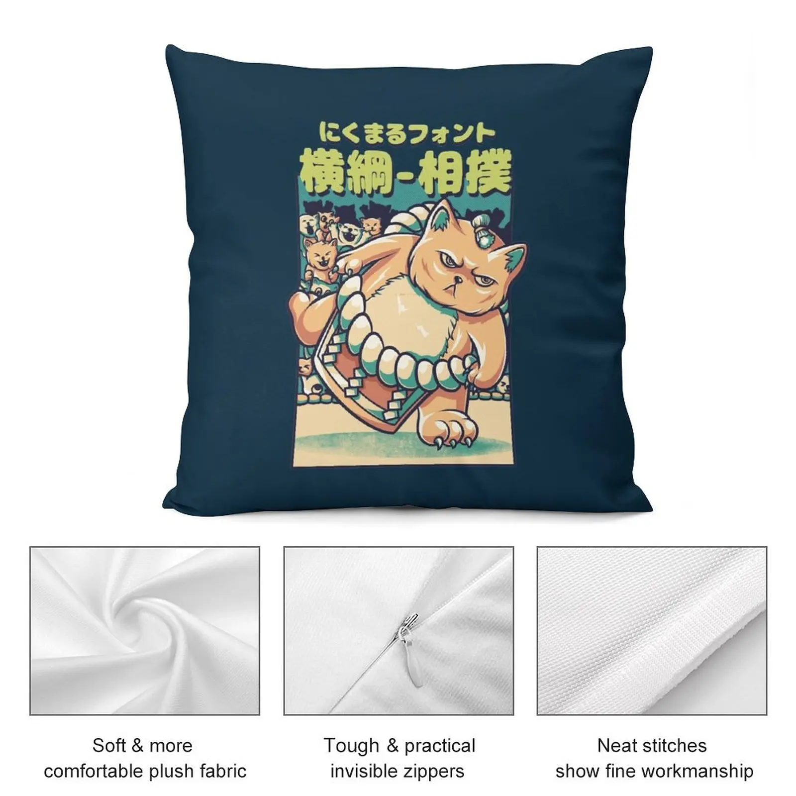 Sumo Cat Throw Pillow Cushion Cover Set Pillowcases christmas cushions covers Christmas Throw Pillows Covers pillow