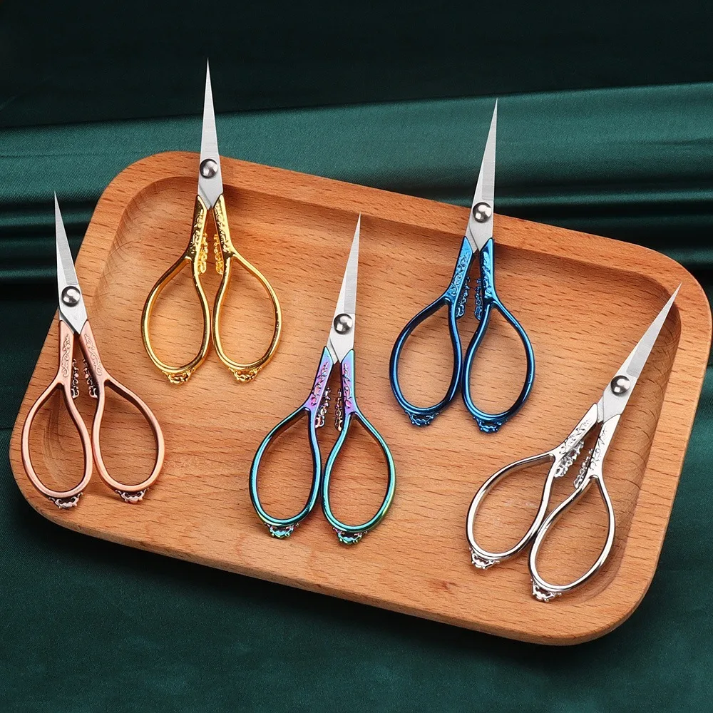 Vintage Professional Detail Tailor Scissors Precision Embroidery Pointed Scissors Office Supplies Stainless Steel Paper Cutter