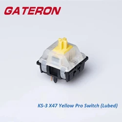 Gateron Milky Top Black Bottom Yellow Pro Switch KS-3X47 Linear 5pin RGB DIY Mechanical Keyboard Switch Gaming Smooth Typing