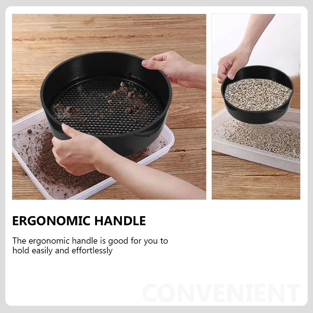 

8 Sets Soil Sieve Durable Plastic Sifting Mesh 10cm Black Garden Stone Pan Compost L scaping Digging Transplanting Smooth H