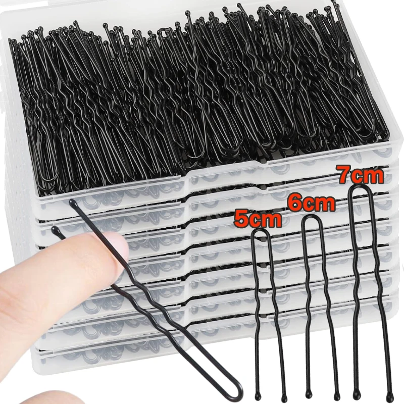 

50/500 шт. новые U-образные заколки для волос, женские окрашенные в черный цвет, невидимые заколки для волос из сплава, вьющиеся волнистые ручки для прически, аксессуары для волос