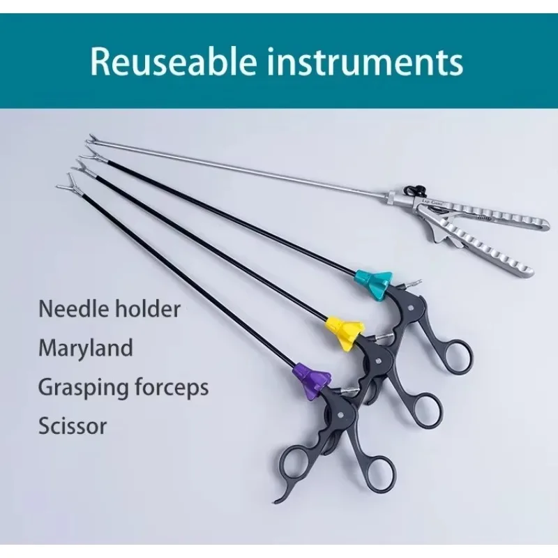 Reusable Instruments Needle Holder Maryland Grasper Scissor Forceps Simulator Laparoscopic Trainer