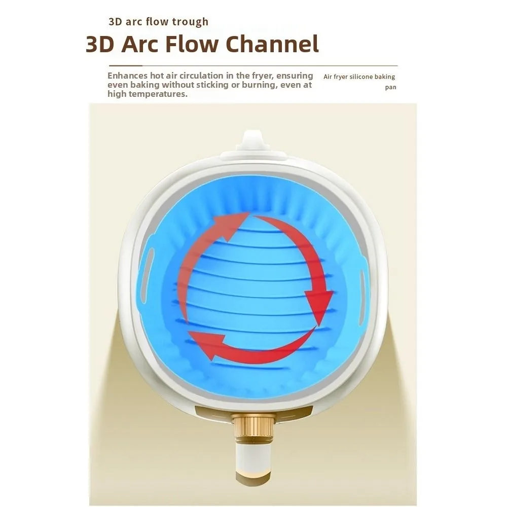 New Silicone Air Fryer Baking Pan Foldable Heat Resistant Round Baking Tray Non-stick Reusable Air Fryer Basket Kitchen Baking
