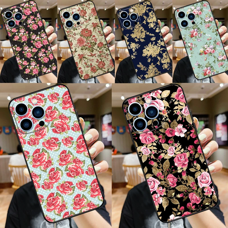 Floral Chic Roses Tulips Garden Case For Samsung Galaxy M56 M16 M36 M33 M53 M13 M12 M32 M52 M20 M15 M55 M31 M14 M35 M34 M54