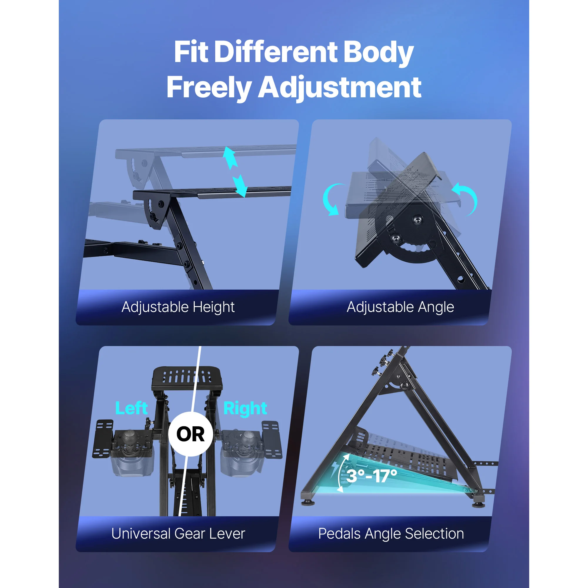 SucceBuy Racing Wheel Stand Adjustable Simulator Stand for