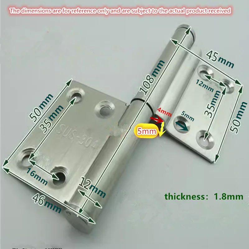 

Toilet door hinges aluminum alloy door bathroom door hinges folding complete stainless steel hinge accessories loose-leaf