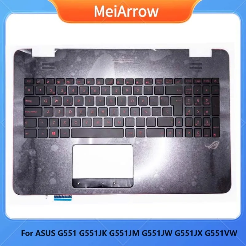 MEIARROW New/Org dla Asus G551 G551J G551JK G551JM G551JW G551JX G551VW G551V Palmrest Spainish Sp klawiatura górna pokrywa, podświetlana