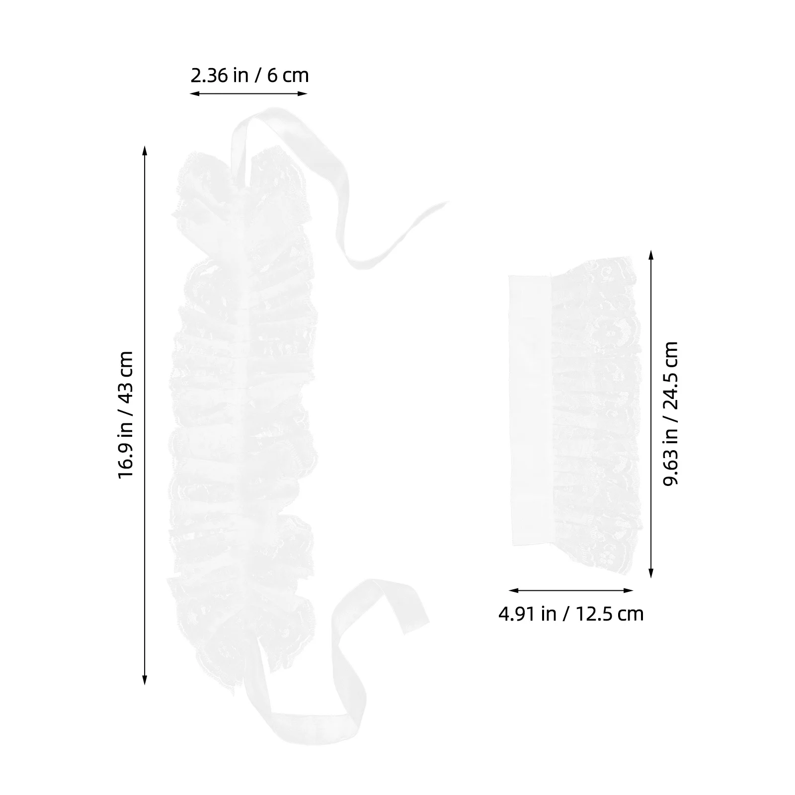 1 مجموعة لوليتا الدانتيل مجموعة الأزهار المشذبة كشكش طوق كم مع الدانتيل الأصفاد المعصم ل عصر النهضة زي حزب اللباس #5