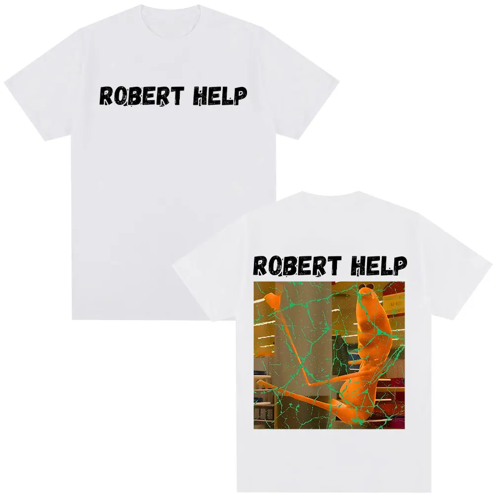 

Роберт Помощь Маркус Червь Забавная футболка с мемом Юмор Графическая рубашка Женская одежда Модная хлопковая универсальная футболка