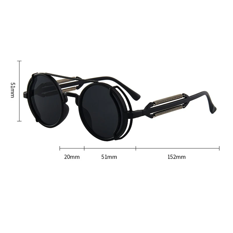 Steampunk Sunglasses UV400 High Quality Lenses Glasses Men Women Retro Round Metal Frame Sunglasses Eyewear Cycling Glasses