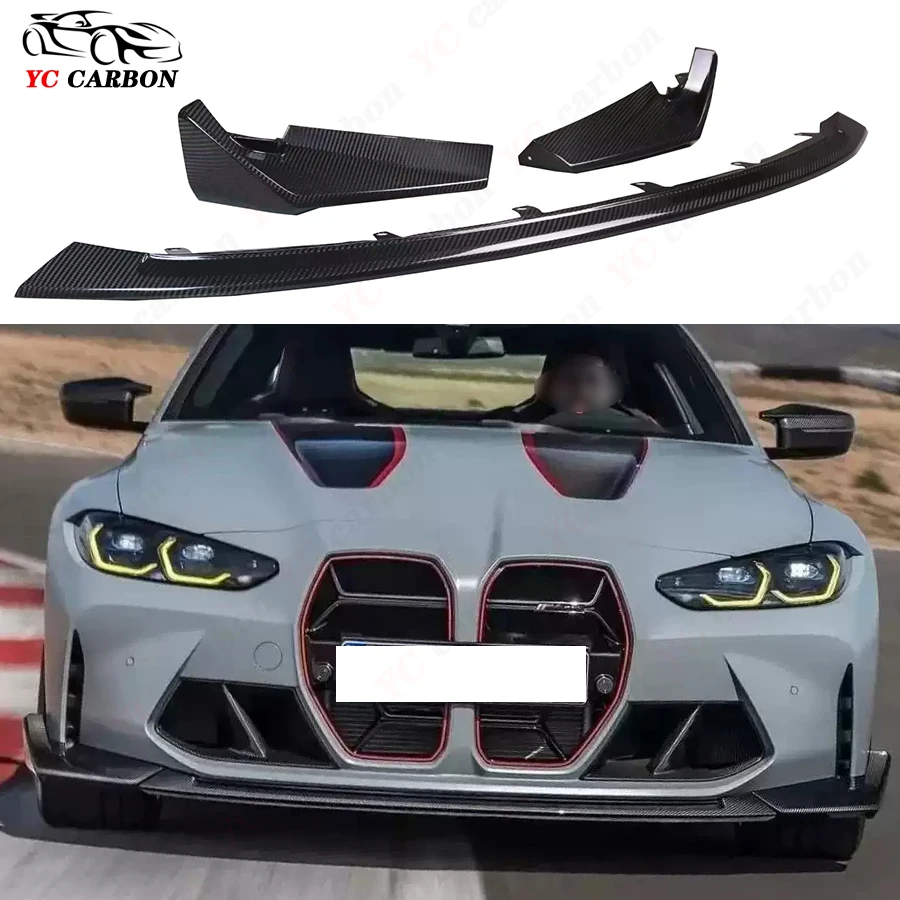 For BMW M3 G80 M4 G82 G83 High quality CSL Style Carbon Fiber Car Front Bumper Diverter Spoiler Diffuser Front lip chin body kit