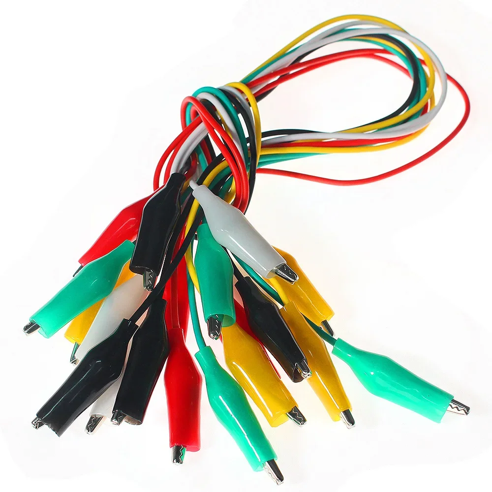 10PCS Alligator Clips Electrical DIY Test Leads Alligator Double-ended Crocodile Clips Roach Clip Test Jumper Wire 48 49.5 50CM