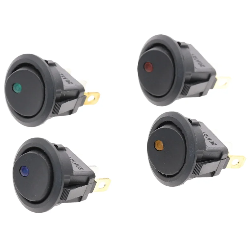 HOT 5Pcs KCD Car 12V 3 Pin Round Rocker Dot  LED Light Toggle Switch SPST ON/OFF Sales