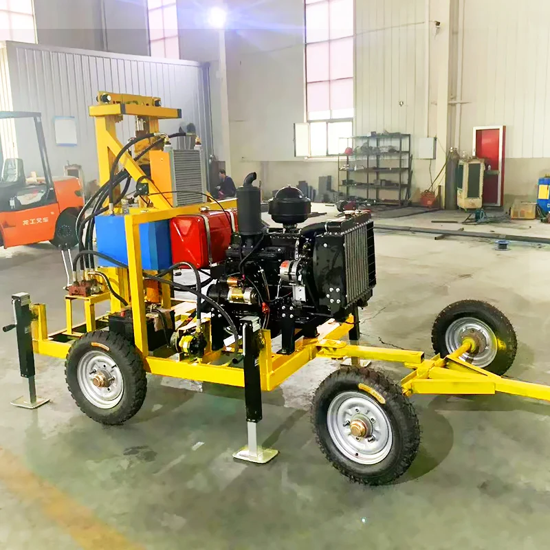 تخصيص 4 اسطوانة 60HP محرك حفر الآبار الهيدروليكية آلة حفر المياه بئر حفر آبار المياه 200 متر 300 متر