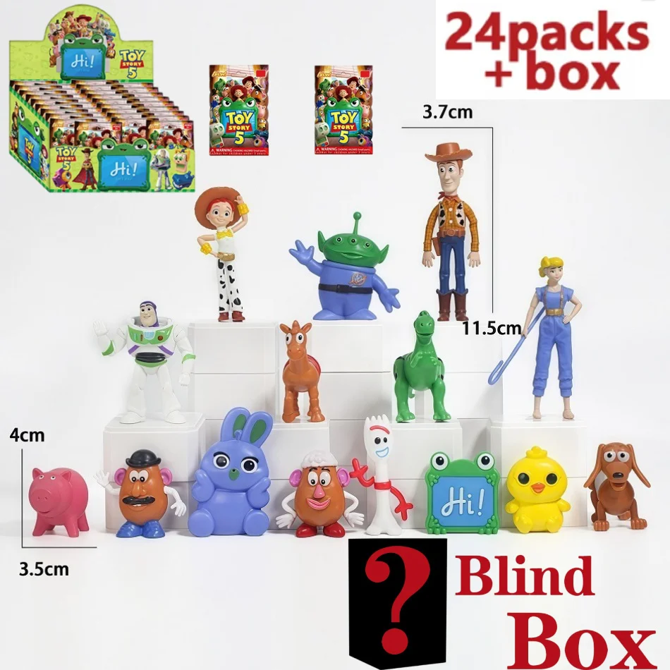 

popular Random 1-24PCS Toy Story Blind Box Anime Woody Jessie Figure Cute Doll Model Statue Collectible Toy Christmas Gift for ﻿