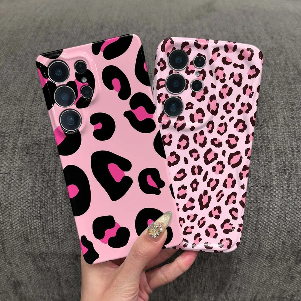 

Art Leopard Pink Pattern Cover For Samsung Galaxy S26 S25 S24 S23 S22 FE Plus Ultra Feilin Phone Case Wave Oil Phone Case