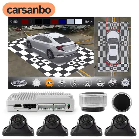 Carsanbo 360 Camera 3D Bird View Panoramic Car Camera System 4CH Recorder AHD 720P Rear Front Left Right View Calibration Cloth