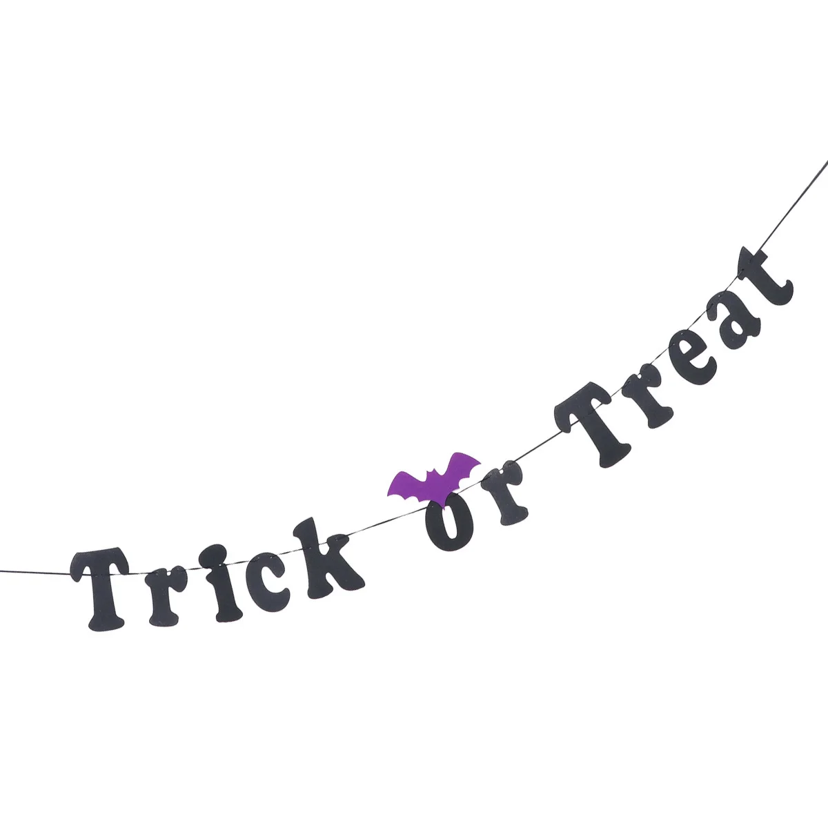 

1Pcs Black Halloween Trick Or Treat Banner Hanging Decoration Party Bunting for Haunted Indoor Outdoor Festive Halloween