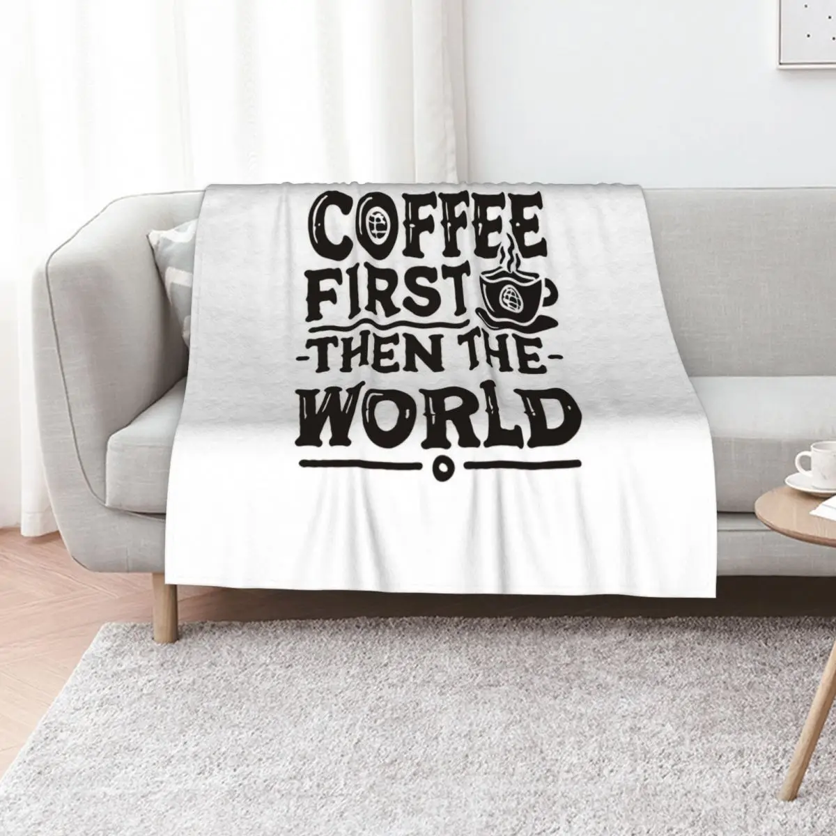 Coffee First - Funny Saying For Coffee Lovers Throw Blanket valentine gift ideas Hair Bed Fashionable manga Summer Blankets