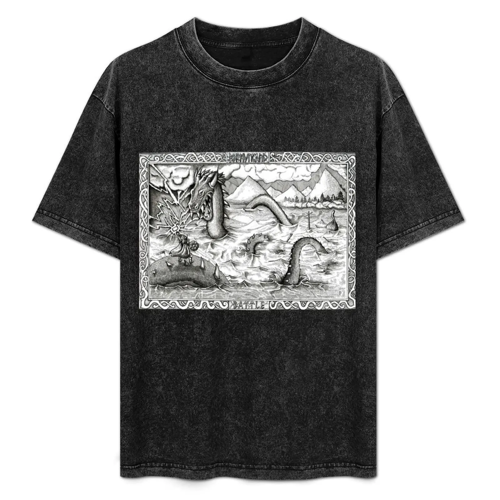 

Jormungand Battle T-Shirt Industrial Work Tee Shirt