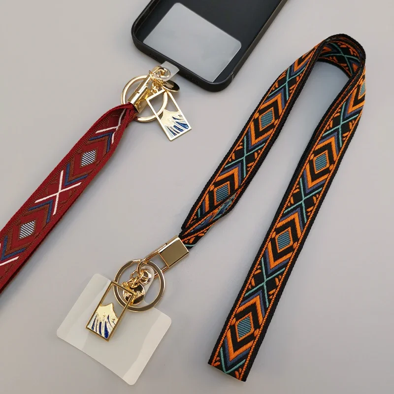 Mobile Phone Lanyard Hanging Neck Women\'s Exquisite Ancient Style National Style Hanging Rope Vintage EmbroideryPendantRemovable