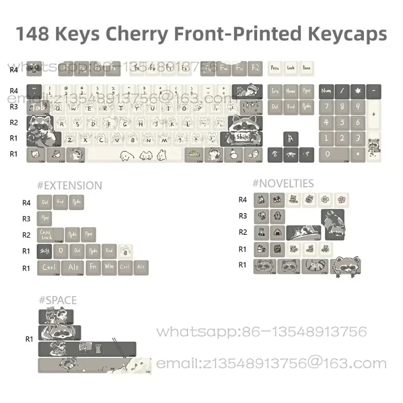 Mechanical keyboard 134 keys Mx axis PBT five-sided sublimation keycap, side engraved original