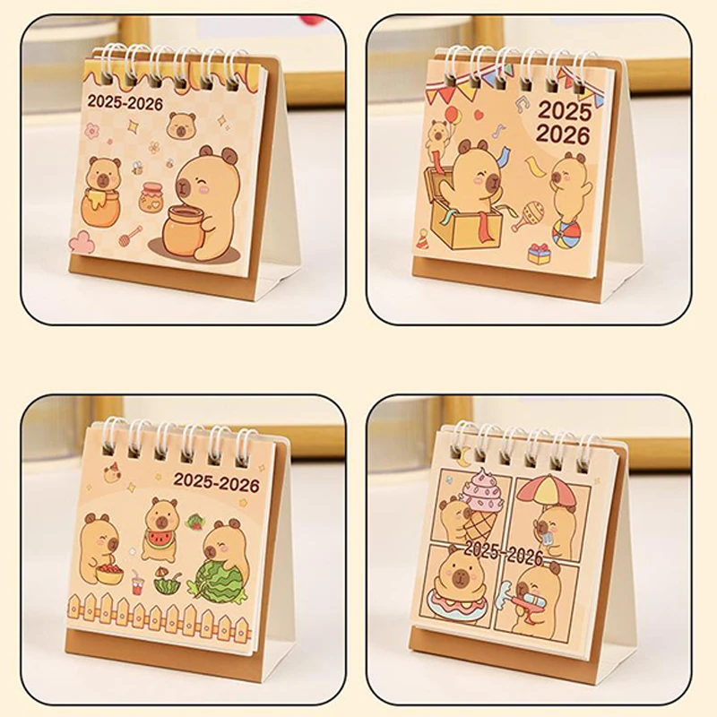 2026 Mini Simple Calendar Small Desk Calendar Creative Coil Calendar Planner Desktop Decoration Office Stationery