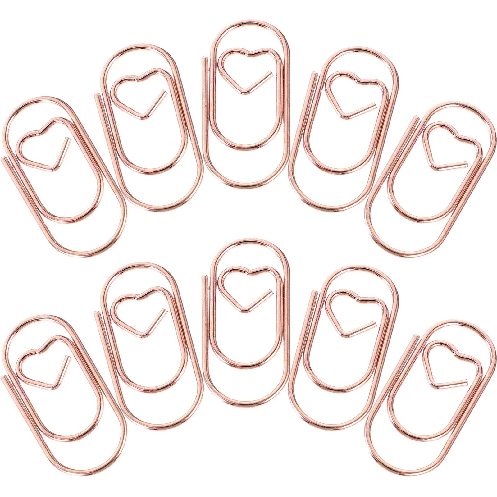 100 Pcs Metal Mini Paper Clips Diary Office 100pcs (Rose Gold) Cute Craft Small Making Tool Love Decorative File