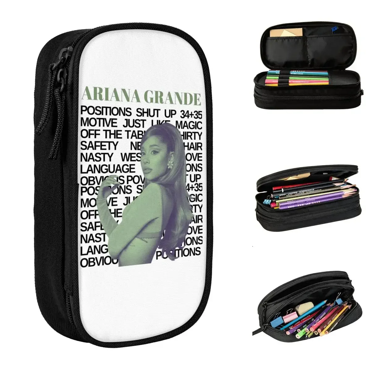 Ariana Positions Pencil Case Pen Box Bags Student Big Capacity Students School Zipper Pencilcases