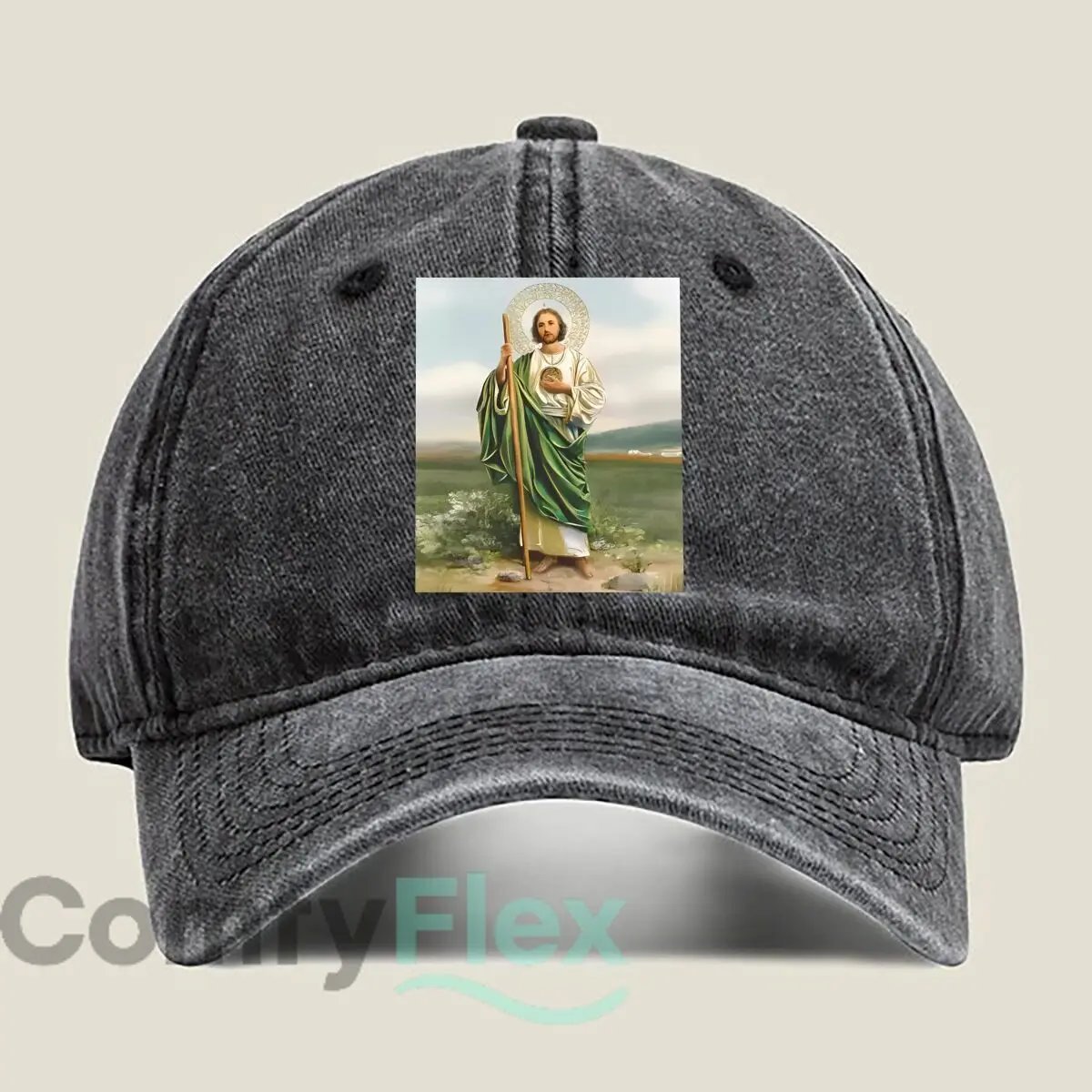 Saintly Religious Figure Unisex Adjustable Adult Washed Baseball Cap Casual Hat