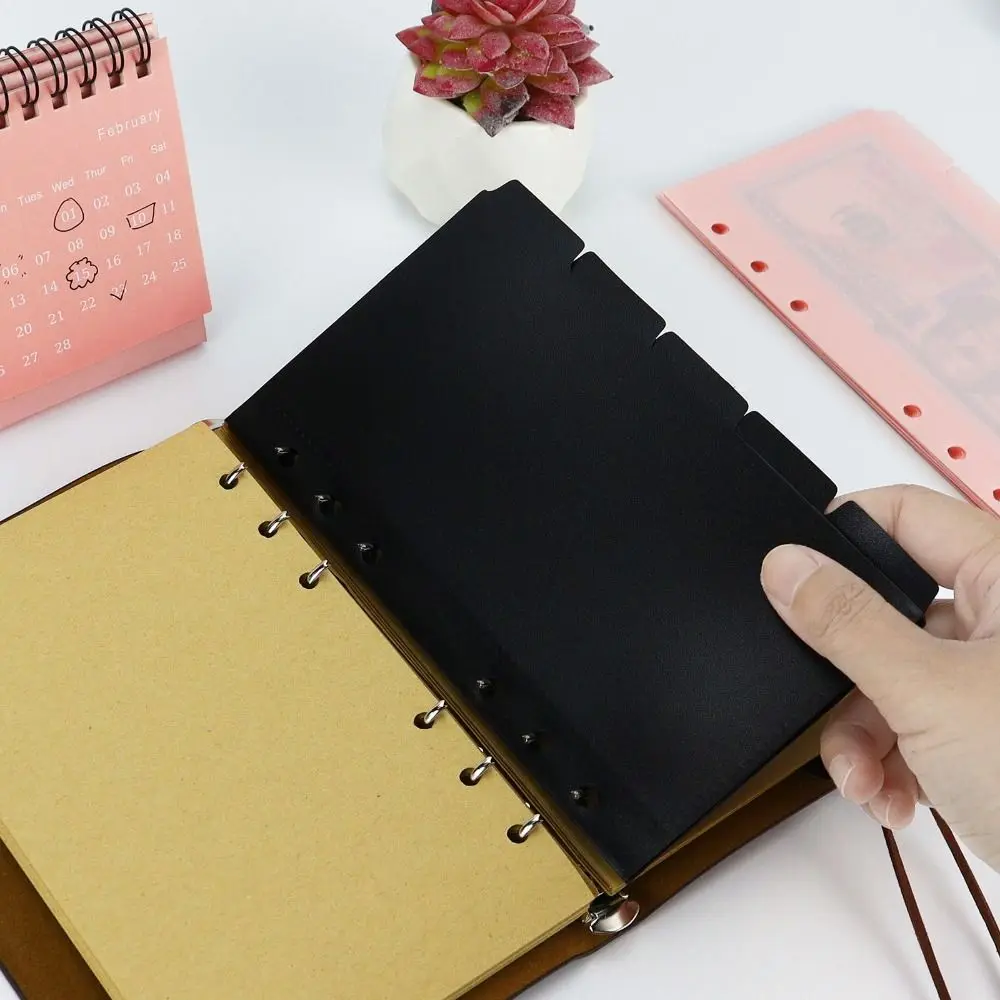 5pcs A6/A7 Binder Folders Inner Page 6 Hole PP Idol Photo Card Holder Album Shell Colorful Loose Leaf Inside Paper