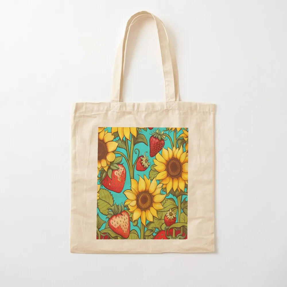 Strawberry sunflower Tote Bag Women's tote bag Beach bag Candy bags