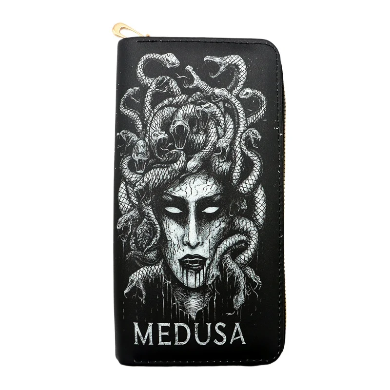 Moda Medusa Zip Carteira - Mulheres Bolsas Longas Bolsas Bolsa de Moedas Porta Cartões Carteira PU Billfold