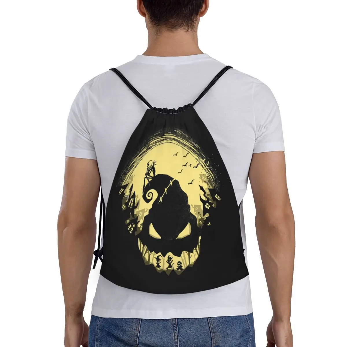 Bag Drawstring Backpack Sports Gym Sackpack Jack Pumpkin Terror Monster the Nightmare Before Christmas String Bags for Running