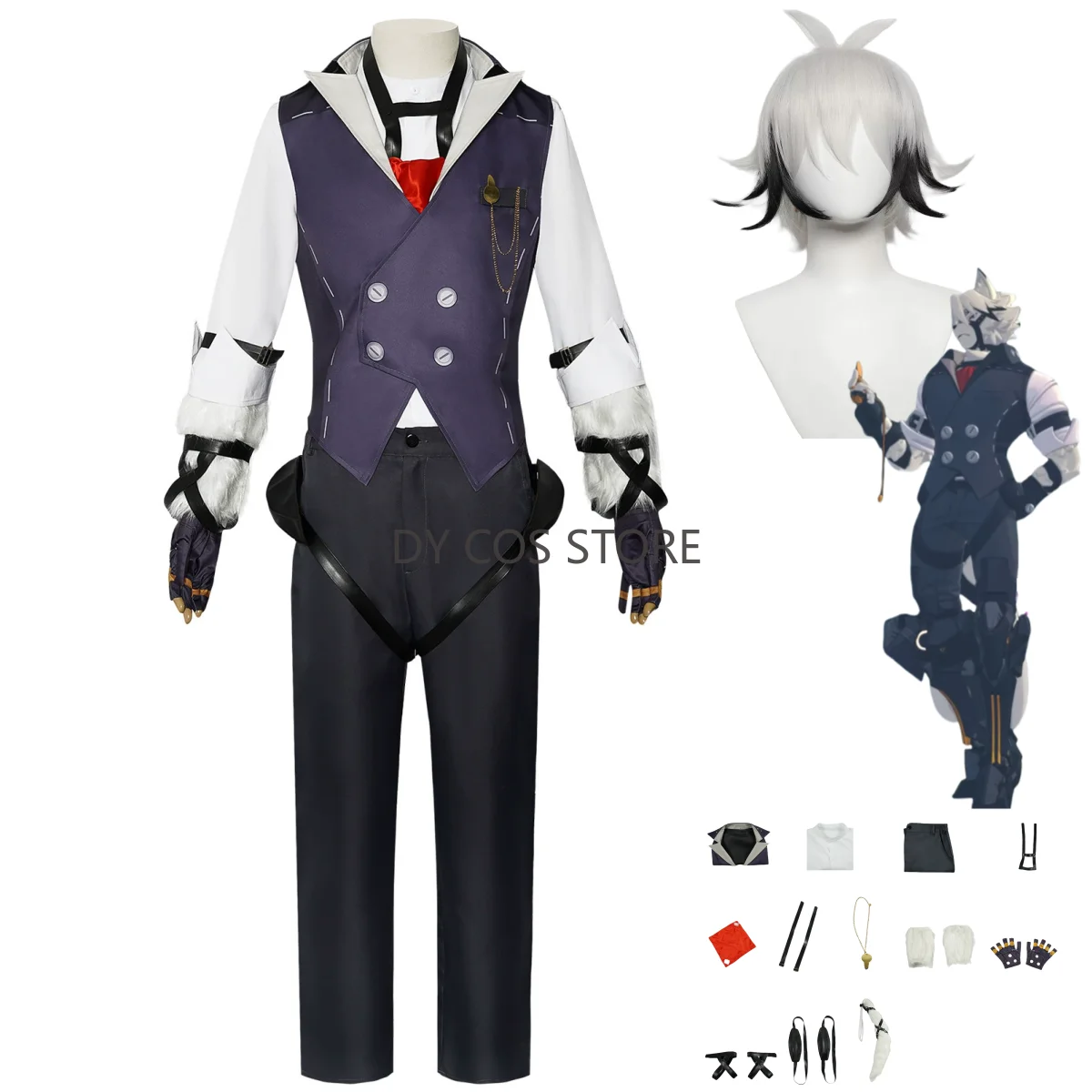 

Игра Zenless Zone Zero Von Lycaon Косплей Костюм Виктория Домашнее хозяйство Модная боевая форма Парик Мужчина Женщина Карнавальный костюм