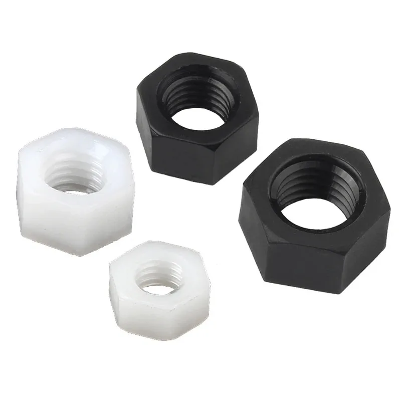 M2 M2.5 M3 M4 White Black Nylon Screw Bolt Nut Set Assortment Kit Pan Round Head Phillips Metric Thread Cross Machine Plastic