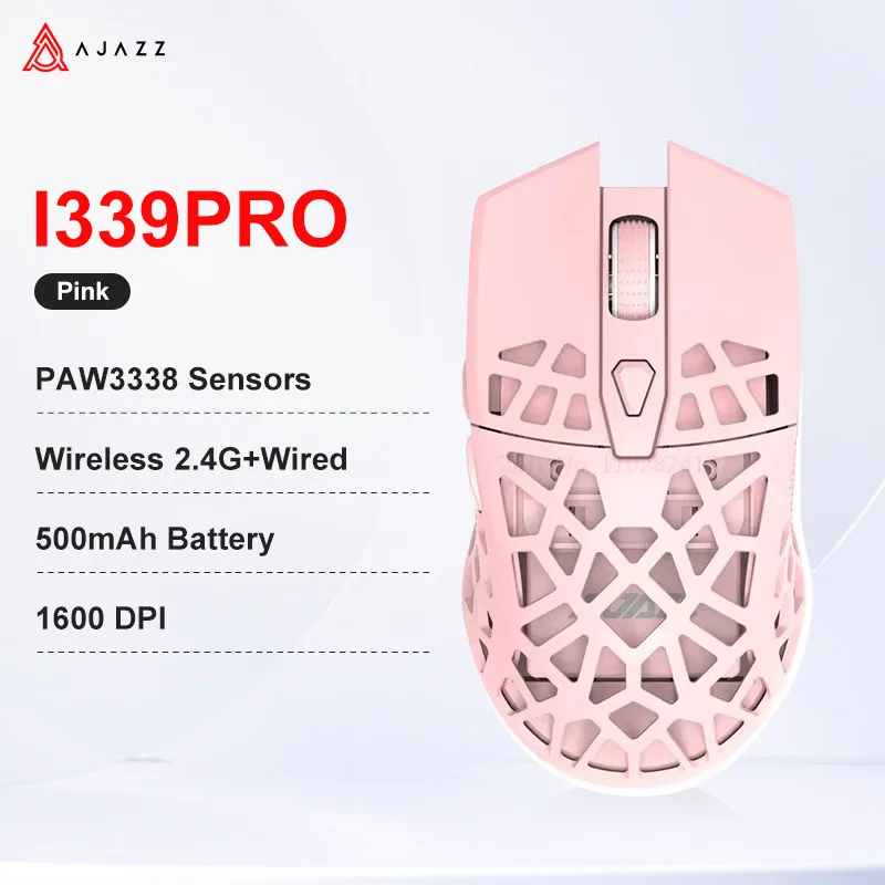 

AJAZZ I339Pro 2.4G Wireless Wired Type-C Gaming Mouse Hollow-out Lightweight 500mAh 16000DPI Programmable for Gaming Office