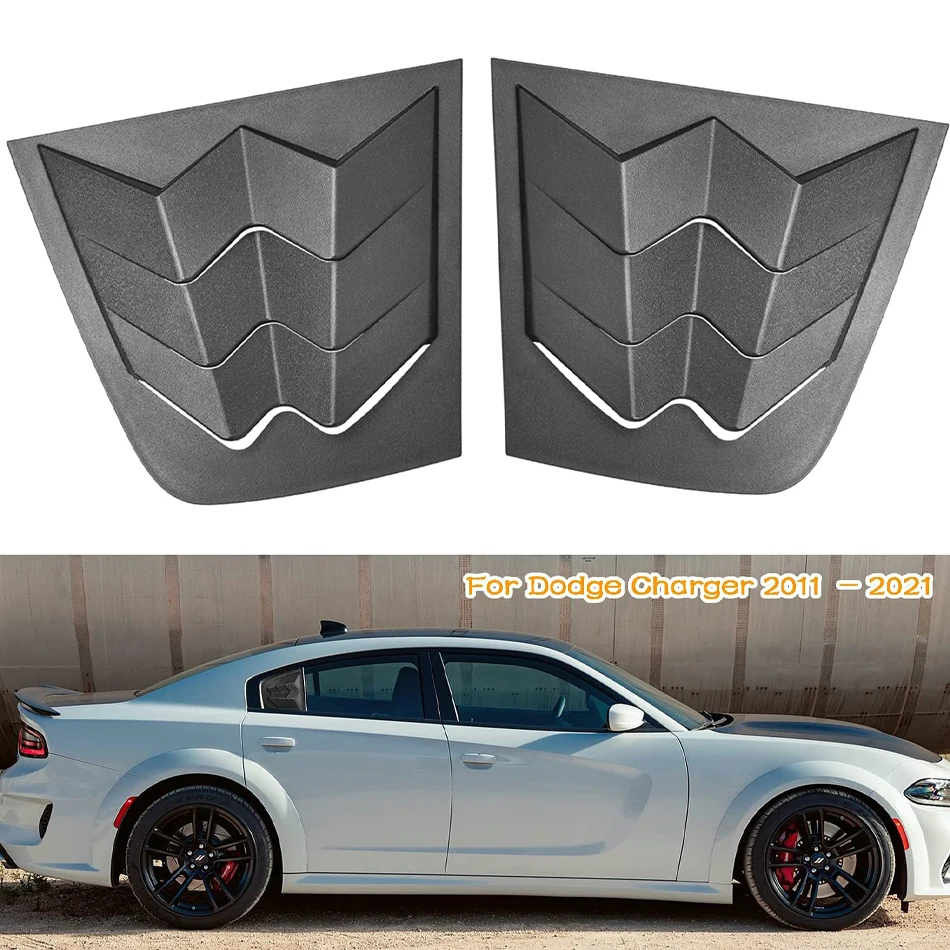 

TML 2pcs/set Side Window Louvers Air Vent Scoop Shades Cover Blinds ABS for Dodge Charger 2011-2021 Car Accessories