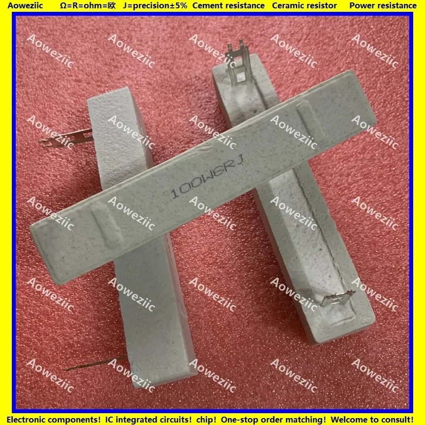 

(2pcs/lot) 100W 6 ohm +/- 5% Horizontal cement resistor 100W 6RJ 6OHM 100W6R Cement resistance 100W6RJ Ceramic resistor plug-in