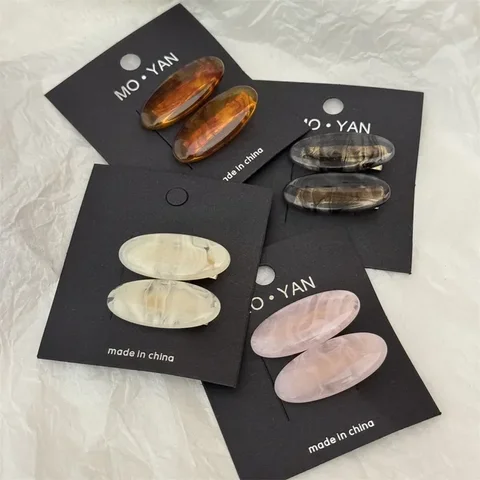 Симпатичная заколка для волос контрастного цвета для женщин, овальная заколка для челки из ацетата, заколка-утка для девочек, темпераментный головной убор, аксессуары для волос топ 8 овальная заколка для волос - №5