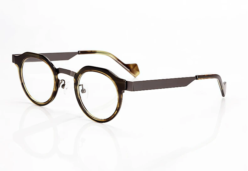 Retro Hochwertige Acetat-Brillen, handgefertigt in Japan, mit einem runden, modischen Rahmen, Unisex-Designer-Markenbrille. – Detail 21
