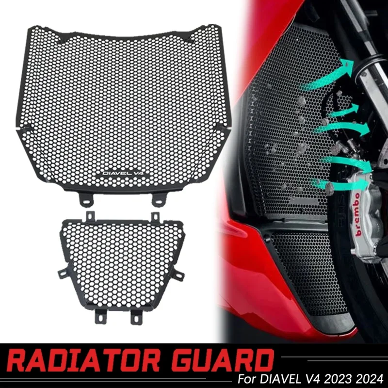 

For DIAVEL V4 2023 2024 Diavel v4 2023-24 Motorcycle Radiator Guard Grille Cover Protector Protective Grill