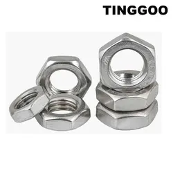 Tuerca hexagonal de acero inoxidable, tuerca fina de rosca fina gruesa US, 1/4-20, 28, 5/16-18, 24, 3/8-16, 24, 7/16-14, 20, 1/2-20, 9/16, 5/8, UNC, UNF 304