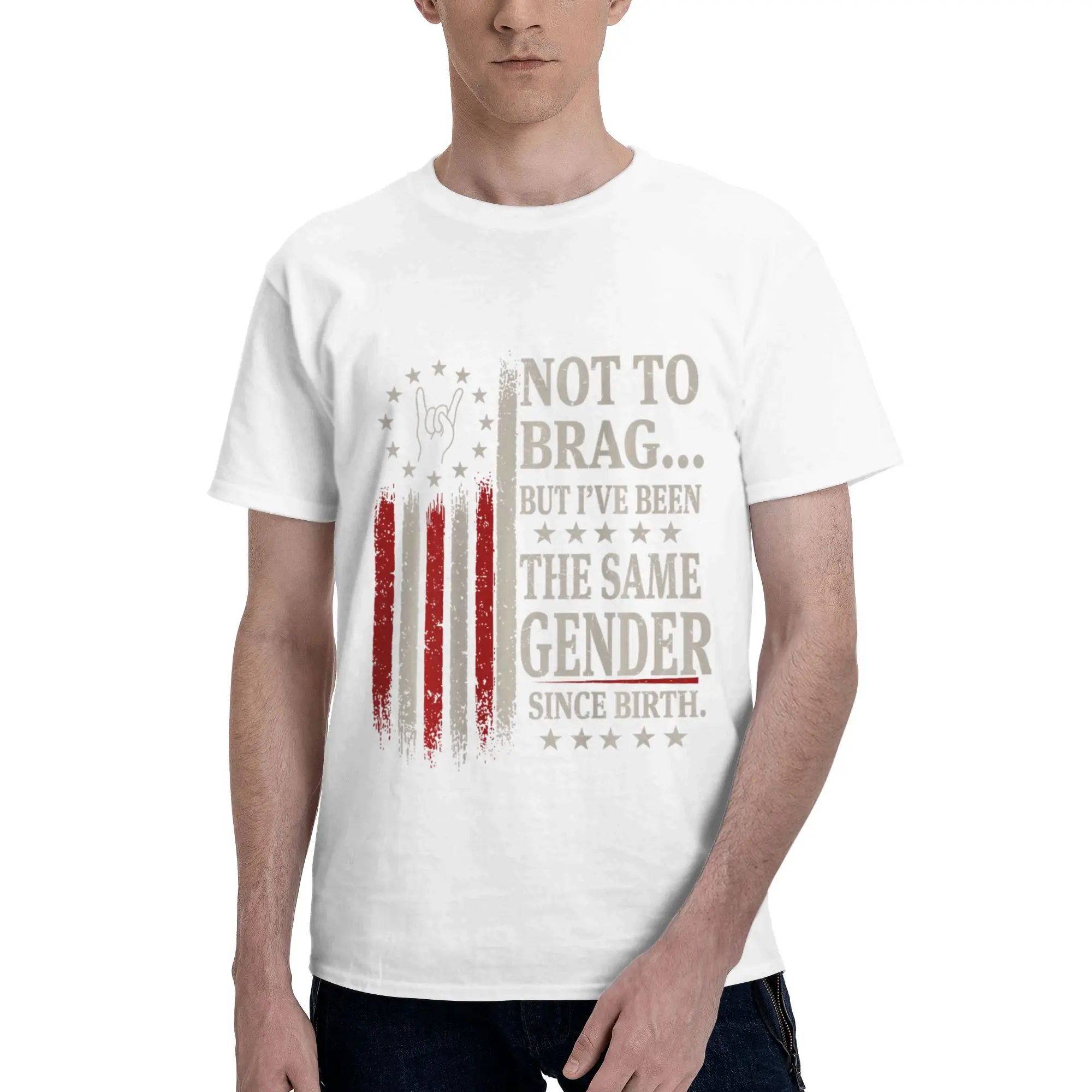 Same Gender Always Men T-Shirt Clothes  Humorous Tees Short Sleeve fugees Cotton