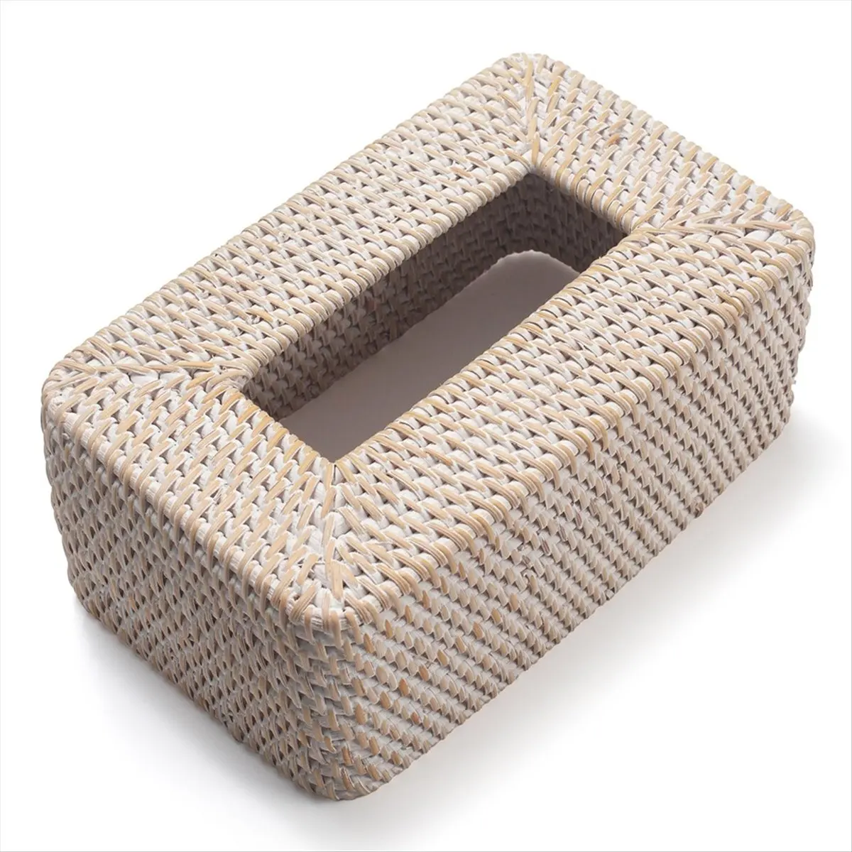 ABZT Rattan Tissue Box Cover, Rectangular Wicker Tissue Box Holder, Decorative Woven Tissue Holder for Home
