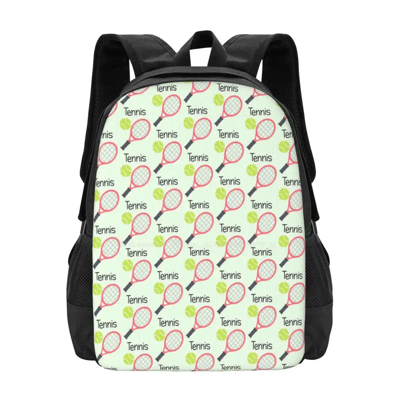 Tennis Pattern Design Laptop Travel School Bags Tennis Sports Ball Cute Unique Simple Basic