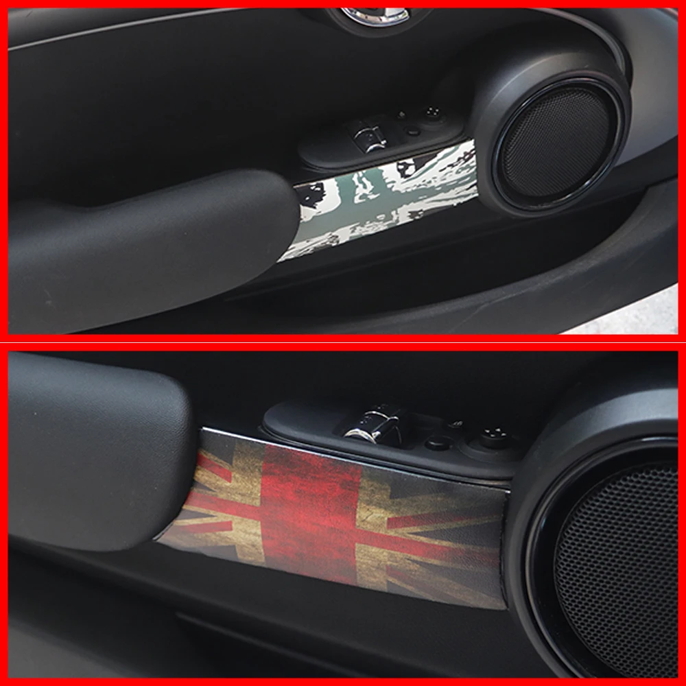 Union Jack Car Interior Door Handle sticker For Mini Cooper S One JCW F55 F56 Clubman R55 R56 R57 R58 R59 Paceman Accessories