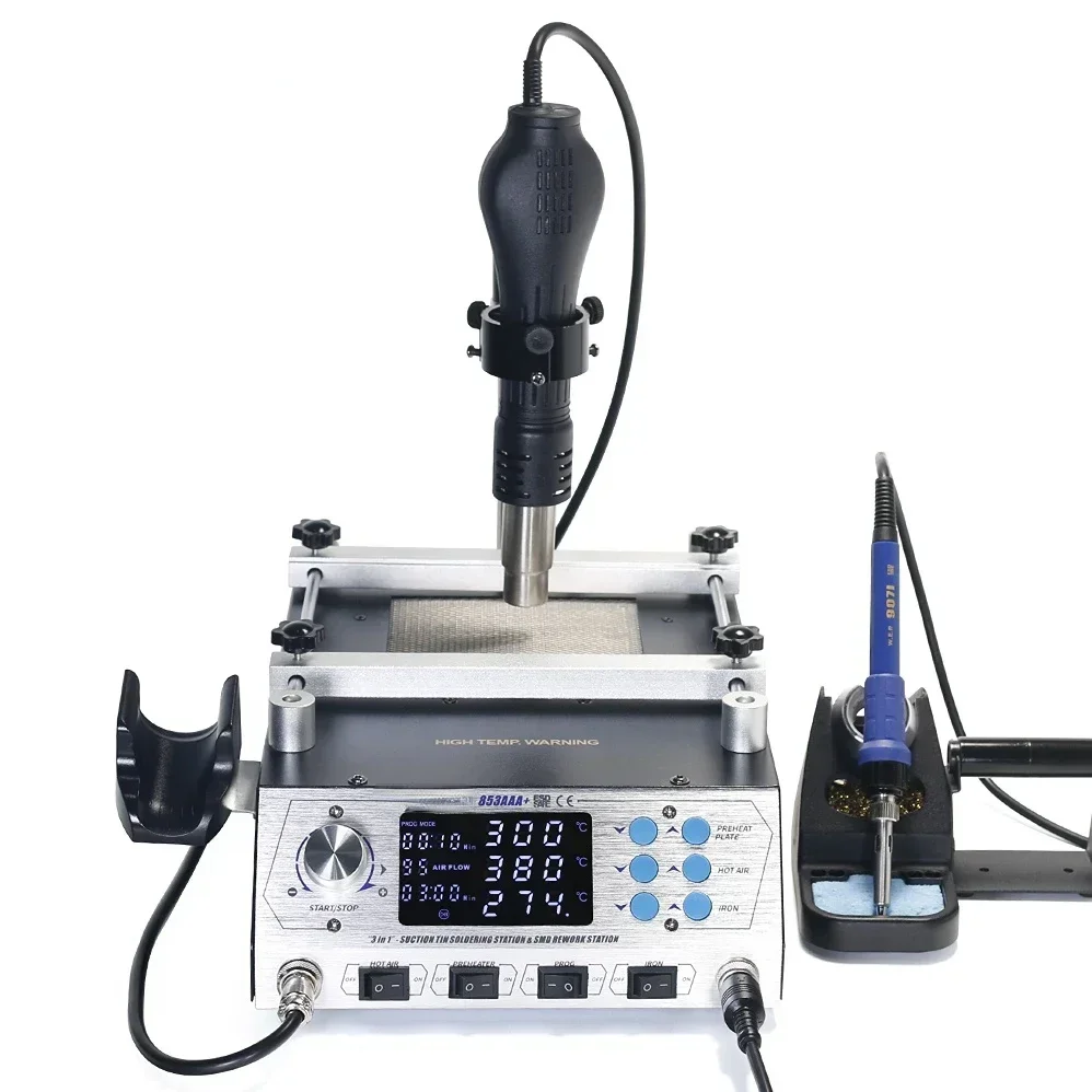 Hot selling and durable BGA hot air soldering station WEP 853AAA+ preheat 3 in 1 functional rework station