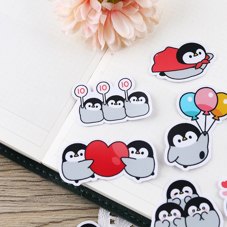 40PCS cute little penguin Stickers Crafts And Scrapbooking stickers book Student label Decorative sticker DIY Stationery