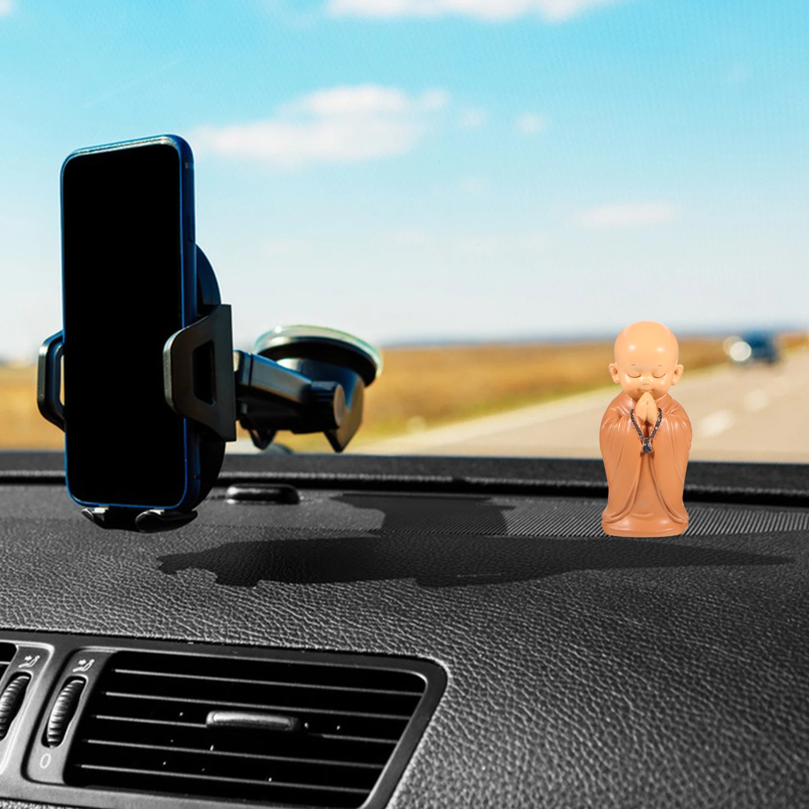 

Car Dashboard Decorations Feng Shui Ornament Decorative Statues Monk Desktop Bonsai Ornaments Accessories